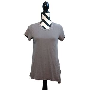 Wilt Sz S Minimalist Asymmetrical Distressed 100% Cotton Short-Sleeve T-Shirt